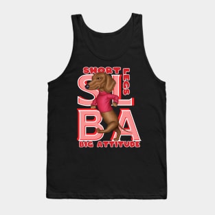 cute funny doxie dog attitude dachshund dog fur baby mom and dad gift Tank Top